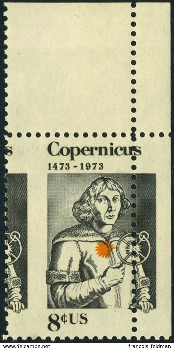 Neuf Sans Charnière N° 981, 8c Copernicus Piquage à Cheval + Orange Très Déplacé, TB - Andere & Zonder Classificatie