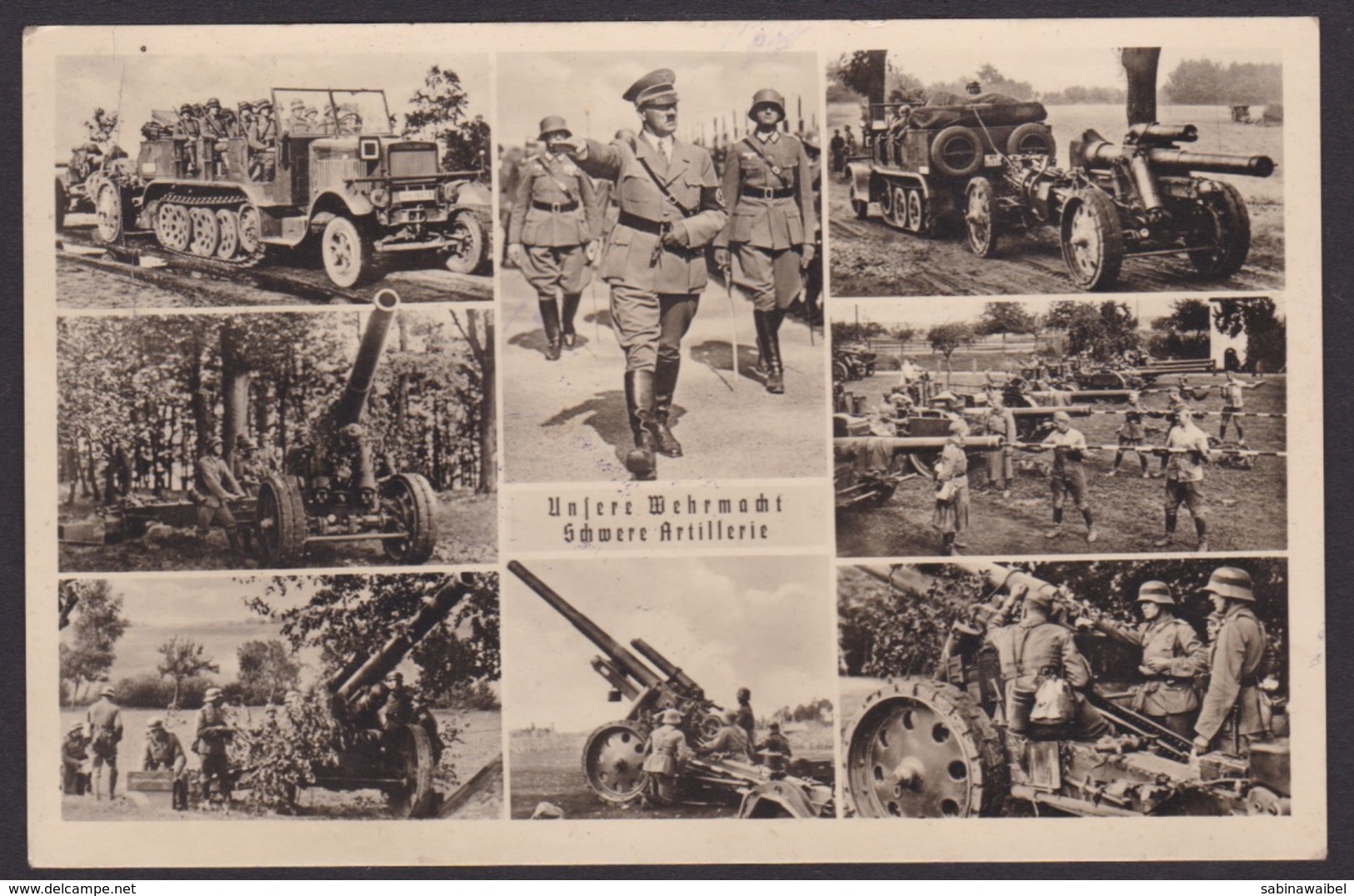 AK Propaganda / Unsere Wehrmacht / Schwere Artillerie / Adolf Hitler / Geschütze / Gelaufen 1939 .. - Weltkrieg 1939-45