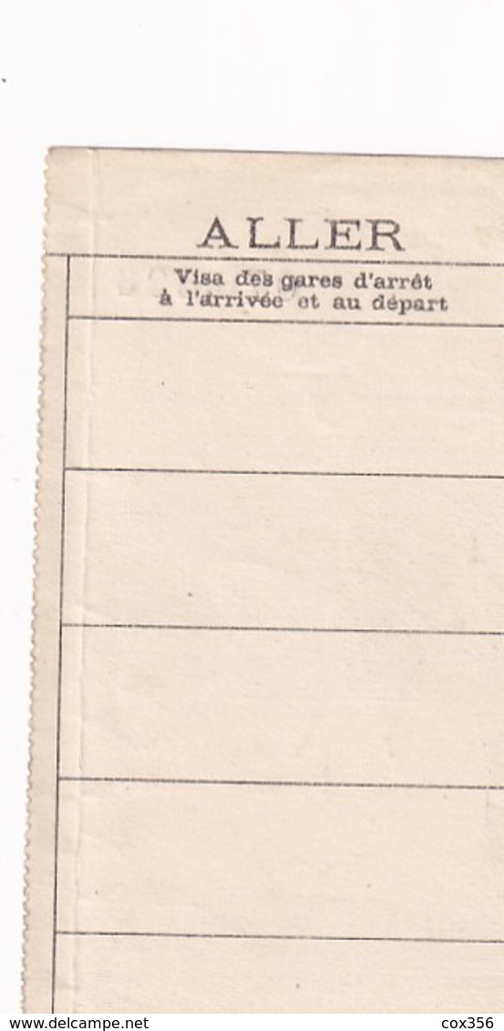 Chemins De Fer De L'Etat Trajet PARIS Au HAVRE Et à MONTIVILLIERS  19? Bon Pour 1 Voyageur En 1er Classe - Europe