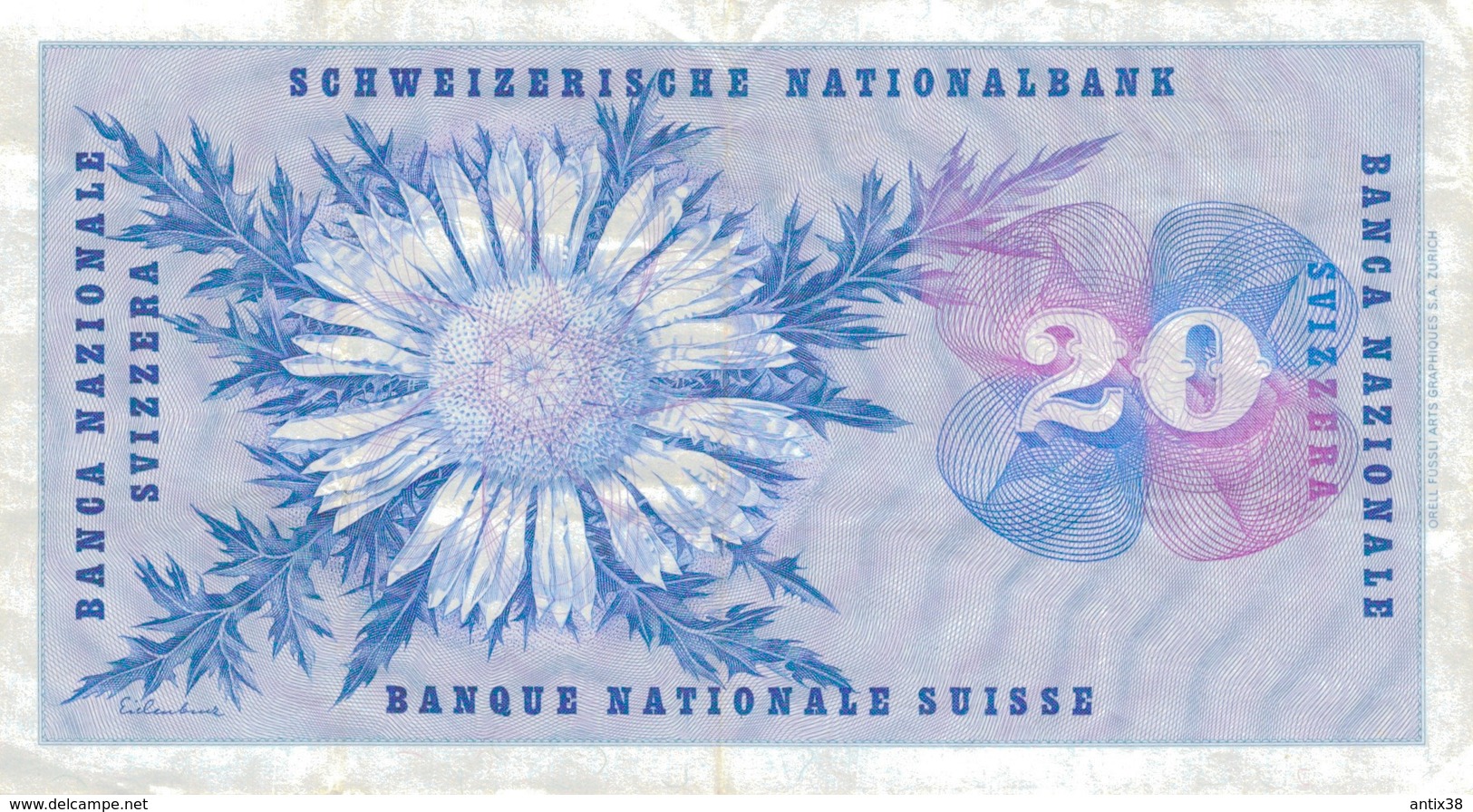 J25 - Billet 20 Francs Suisse 1965 - Suisse