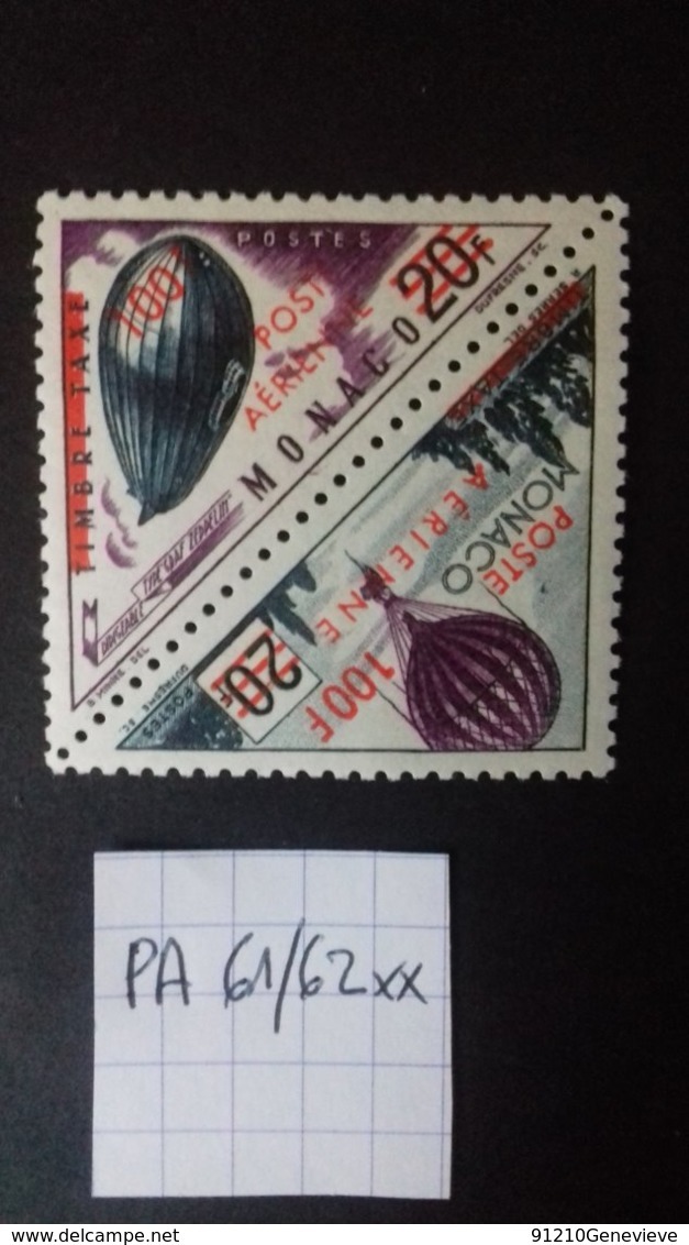 MONACO  POSTE AERIENNE PA 61/62** - Unused Stamps