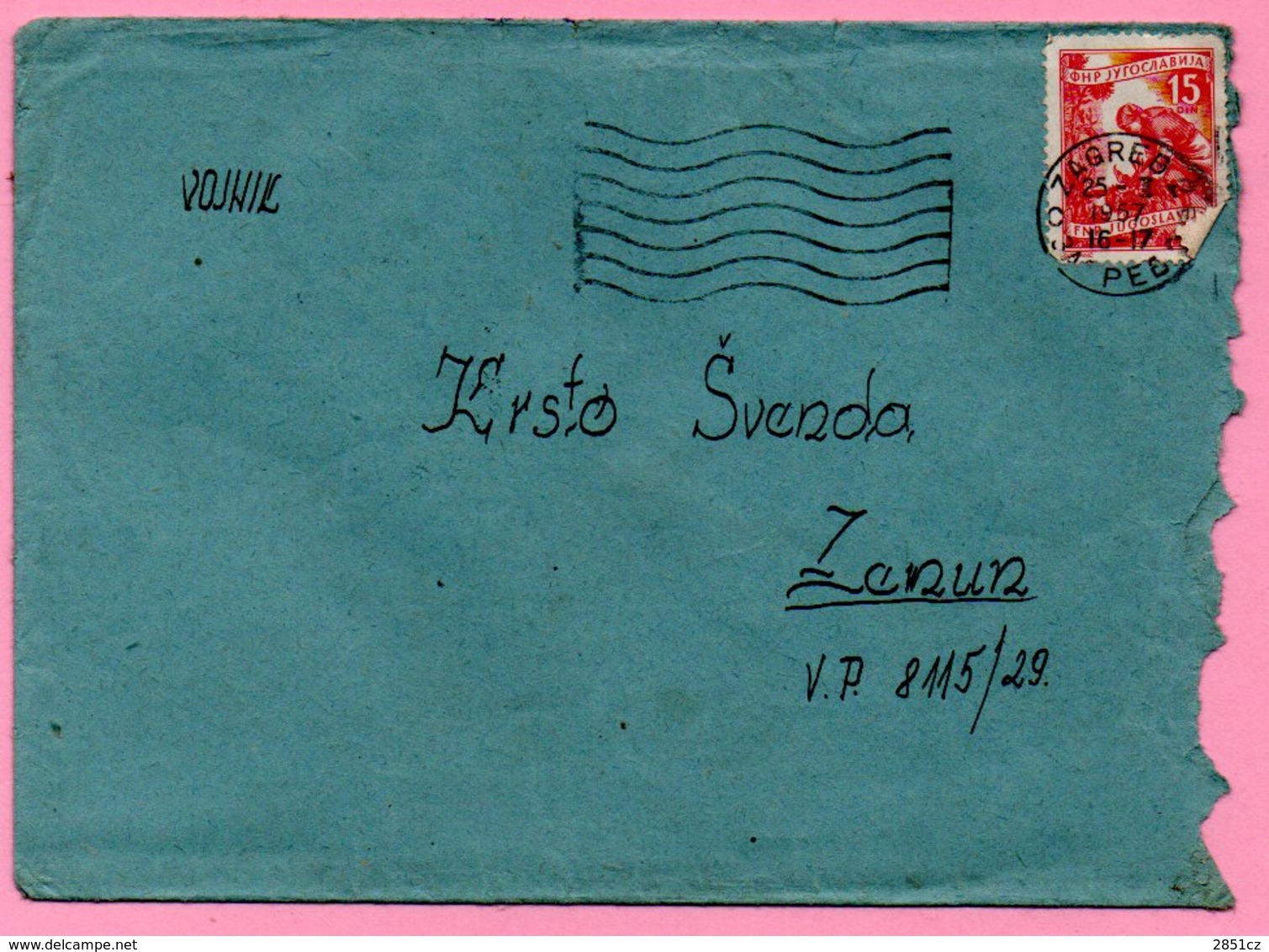 Letter - Zagreb, 25.1.1957. / Zemun, 26.1.1957., Yugoslavia - Storia Postale