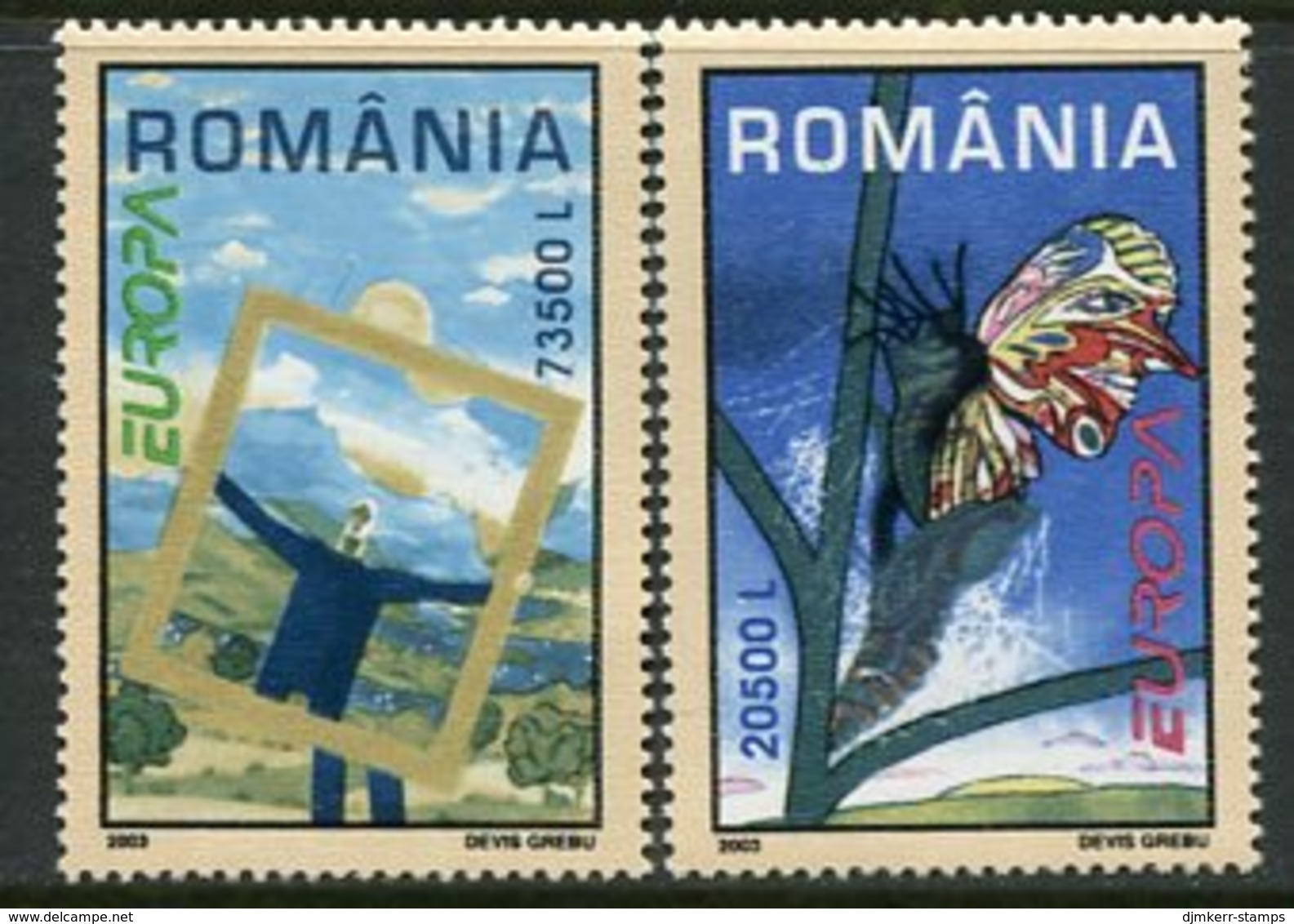 ROMANIA 2003 Europa: Poster Art MNH / **.  Michel 5735-36 - Ungebraucht