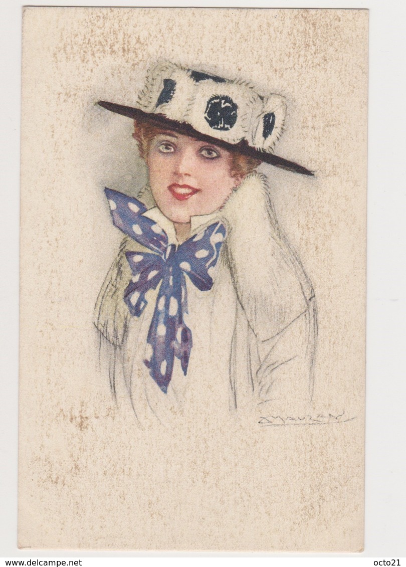 5 Cpa Fantaisie Dessinées Signées Mauzan / Jeunes Femmes , Mode , Chapeaux - Mauzan, L.A.