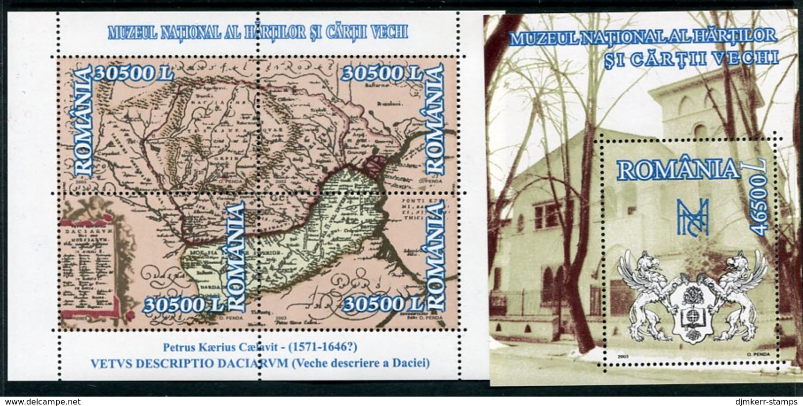 ROMANIA 2003 Museum Of Cartography Blocks MNH / **.  Michel Blocks 328-29 - Neufs