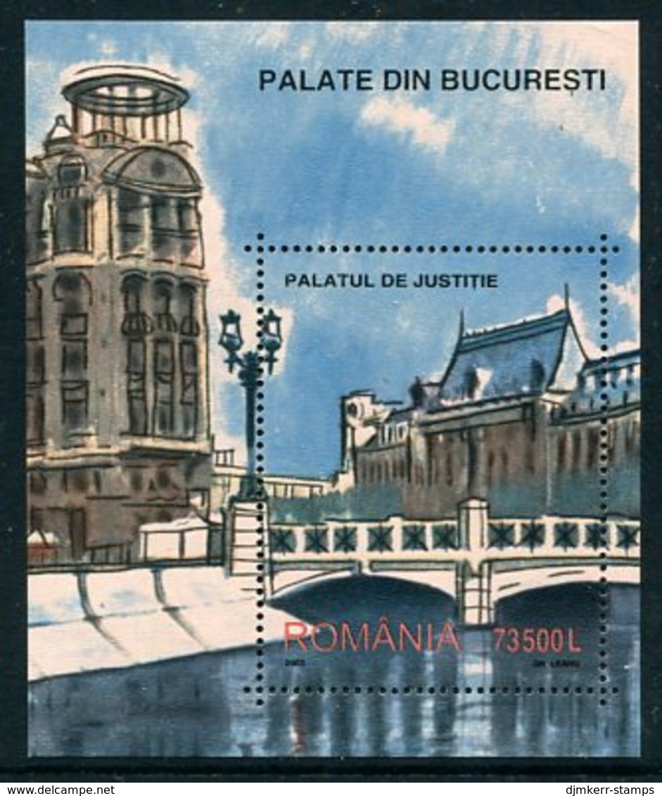 ROMANIA 2003 Bucarest Buildings Block MNH / **.  Michel Blocks 327 - Unused Stamps
