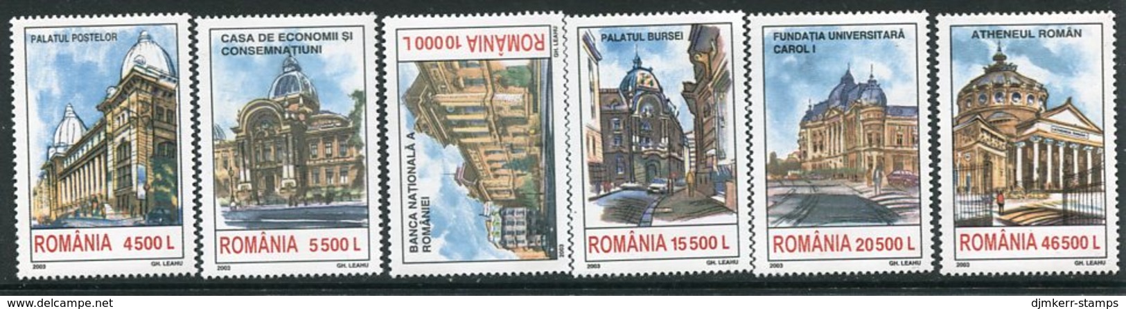 ROMANIA 2003 Bucarest Buildings  MNH / **.  Michel 5716-21 - Unused Stamps