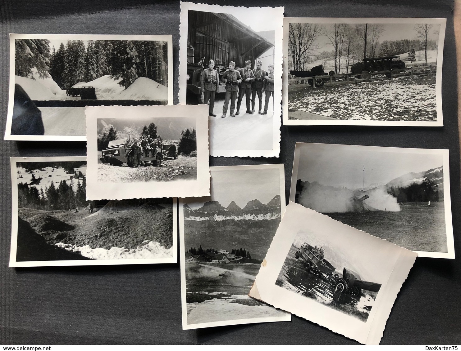 Lot 8 Kleinbild Privataufnahmen Militärgruppe Im Toggenburg Churfirsten Militärfahrzeuge - Guerre, Militaire