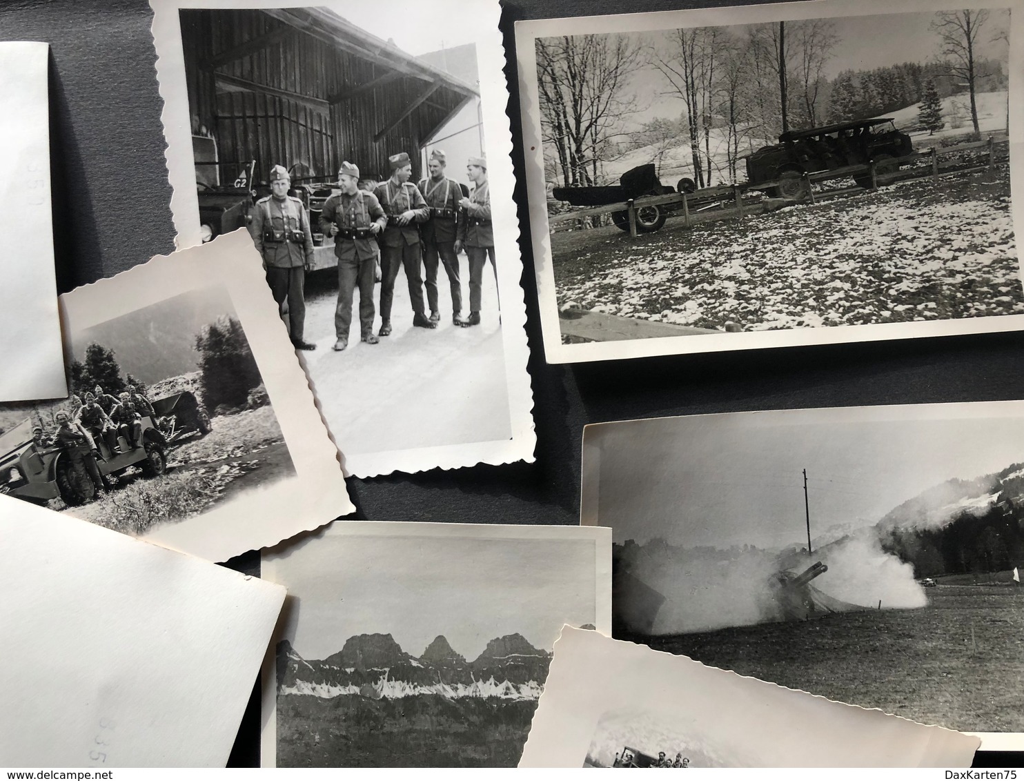 Lot 8 Kleinbild Privataufnahmen Militärgruppe Im Toggenburg Churfirsten Militärfahrzeuge - Guerre, Militaire