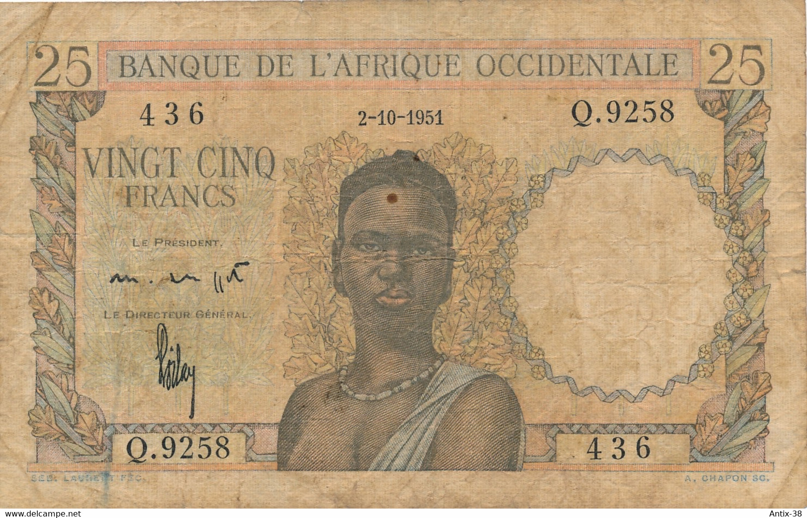 J25 - Billet 25 Francs - Banque De L'Afrique Occidentale - 1951 - Autres - Afrique