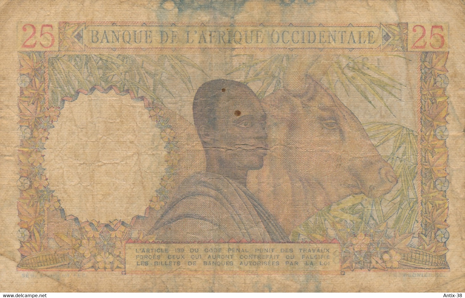 J25 - Billet 25 Francs - Banque De L'Afrique Occidentale - 1951 - Autres - Afrique