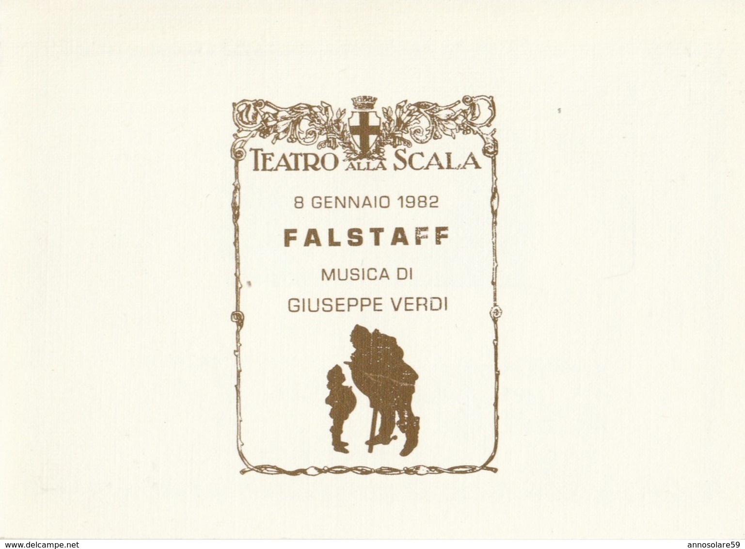 TEATRO ALLA SCALA 1982 *FALSTAFF* FOLDER CON FOGLIETTO ERINNOFILO VIGNETTE - NUOVO - LEGGI - Erinnofilia