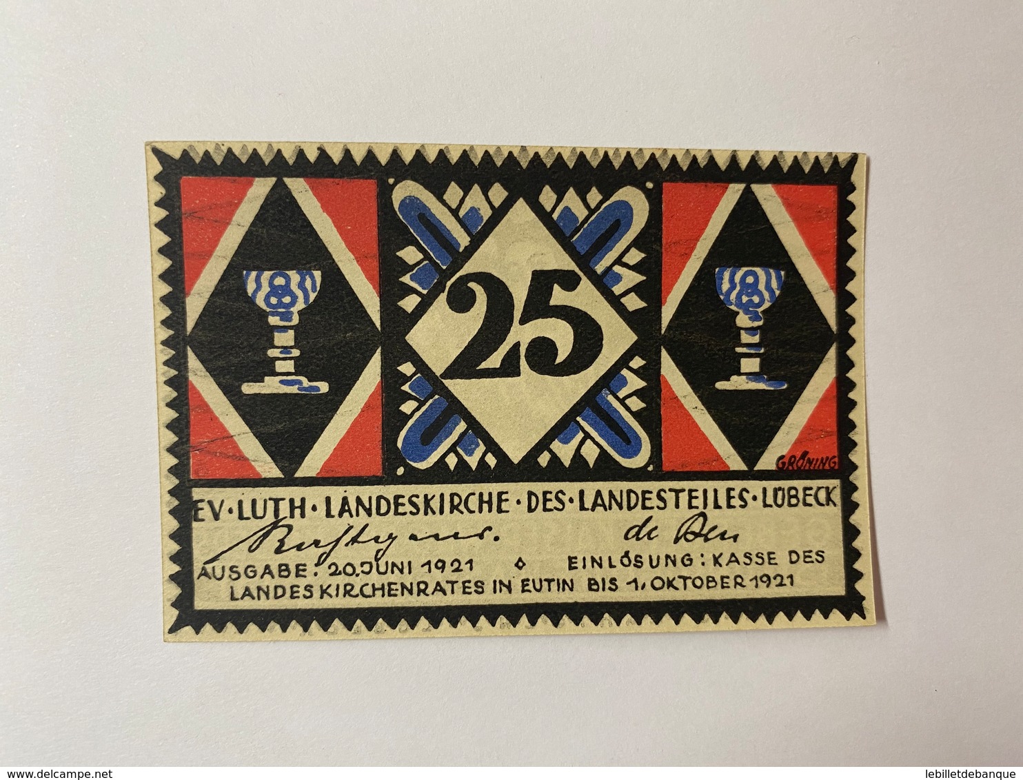 Allemagne Notgeld Lubeck 25 Pfennig - Collezioni