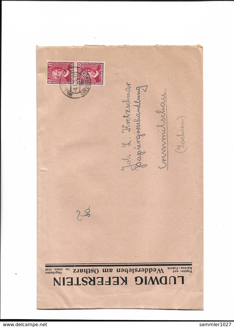 Brief Aus Weddersleben Nach Crimmitschau 1936 - Autres & Non Classés