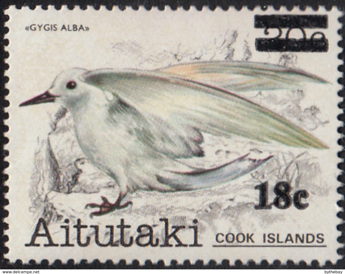 Aitutaki 1983 MH Sc 293 18c On 20c Gygis Alba Birds - Aitutaki