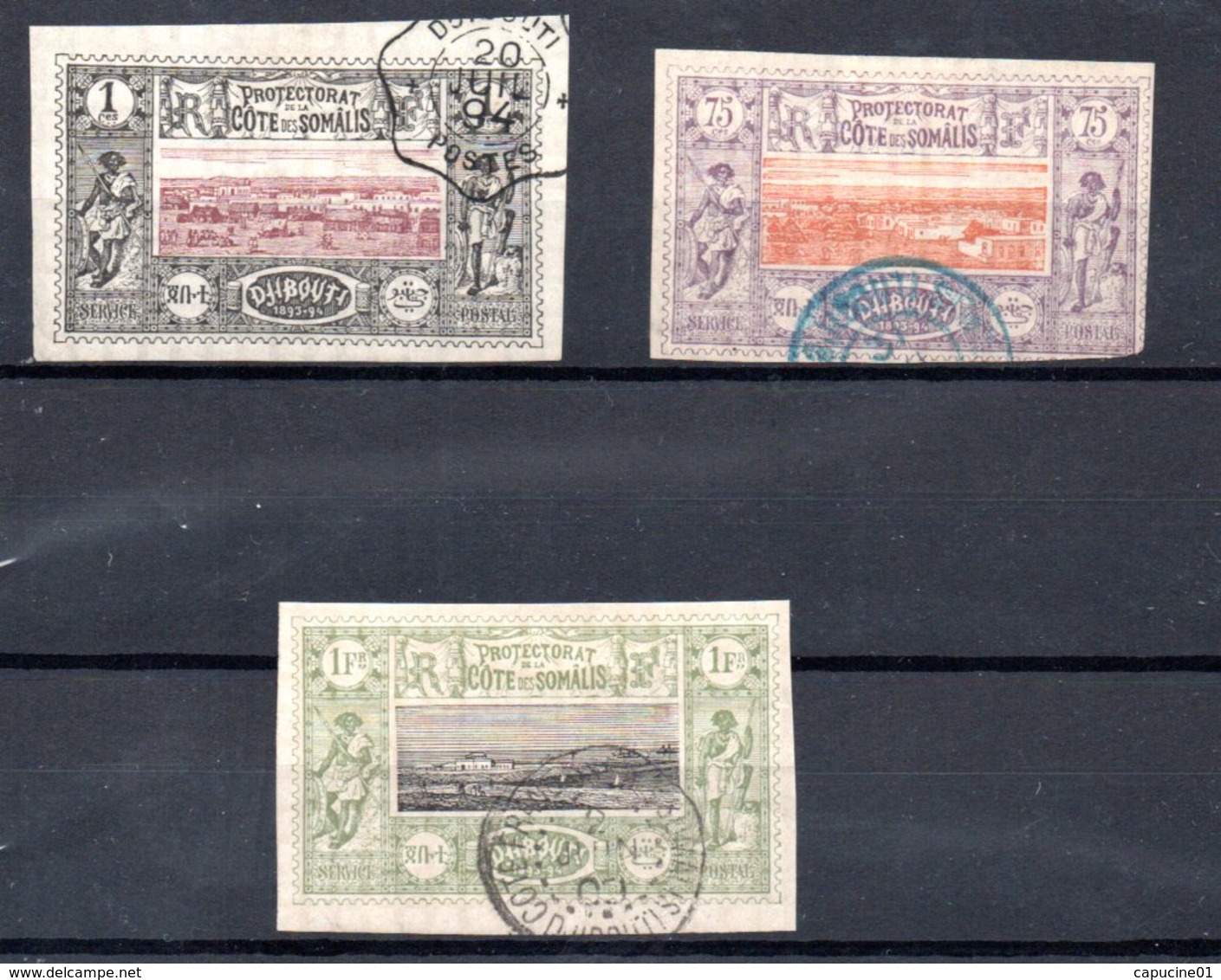 Cote De Somalis 1894-1900 3 Timbres Oblitérés TB - Oblitérés