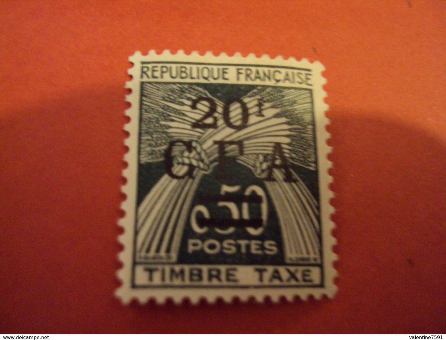 CFA - Réunion , TAXES  Neuf N°   43   ++    "   Gerbes De Blé 3 20 F Vert "       Net   13 - Postage Due