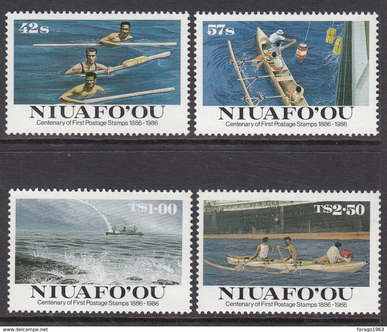 1986 Tonga Niuafo'ou  Mail Rocket Canoes Complete Set Of 4 MNH - Tonga (1970-...)