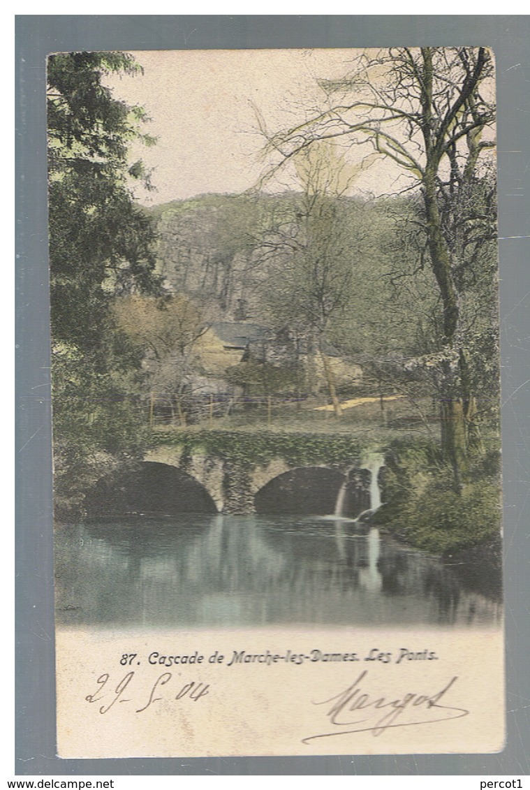 JM29.01 / CPA /  LA CASCADE DE MARCHE-LES-DAMES / LES PONTS ( Colorisée ) - Andenne