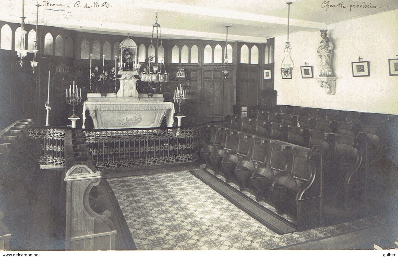 Carte Photo Burnot  Chapelle Provisoire 1911 - Philippeville