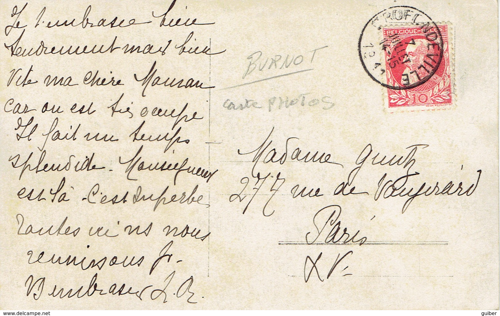 Carte Photo Burnot  Chapelle Provisoire 1911 - Philippeville
