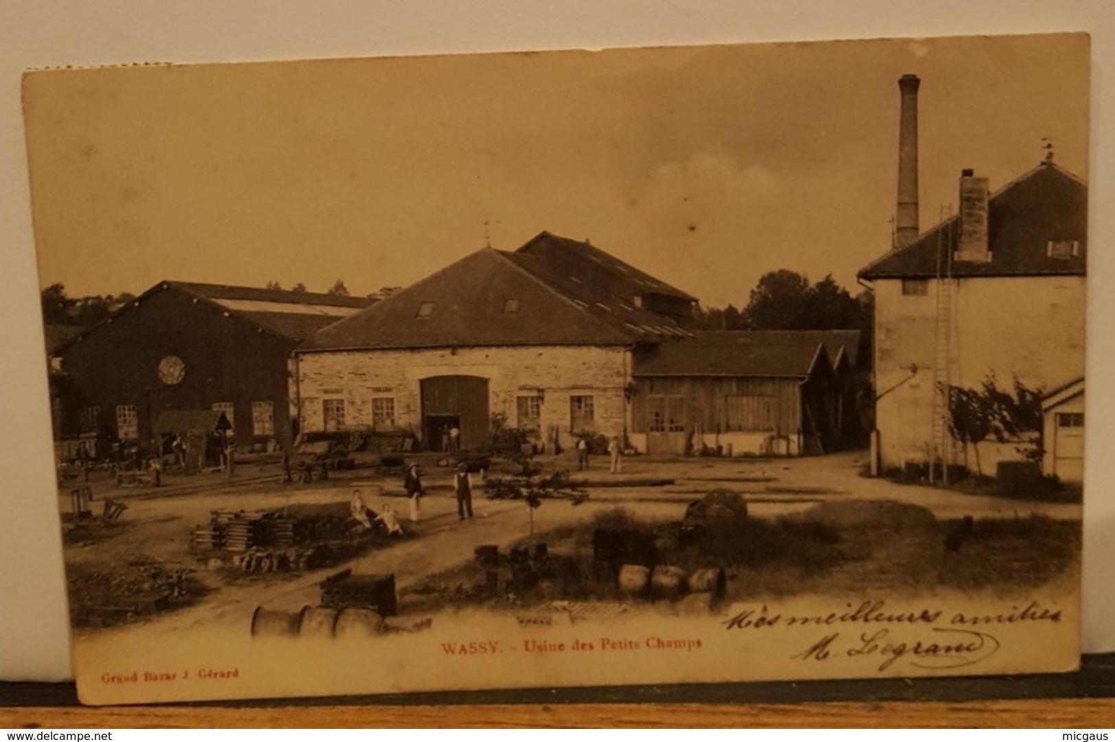 Carte Postale Ancienne WASSY -Usine Des Petits Champs- 1903 - Wassy