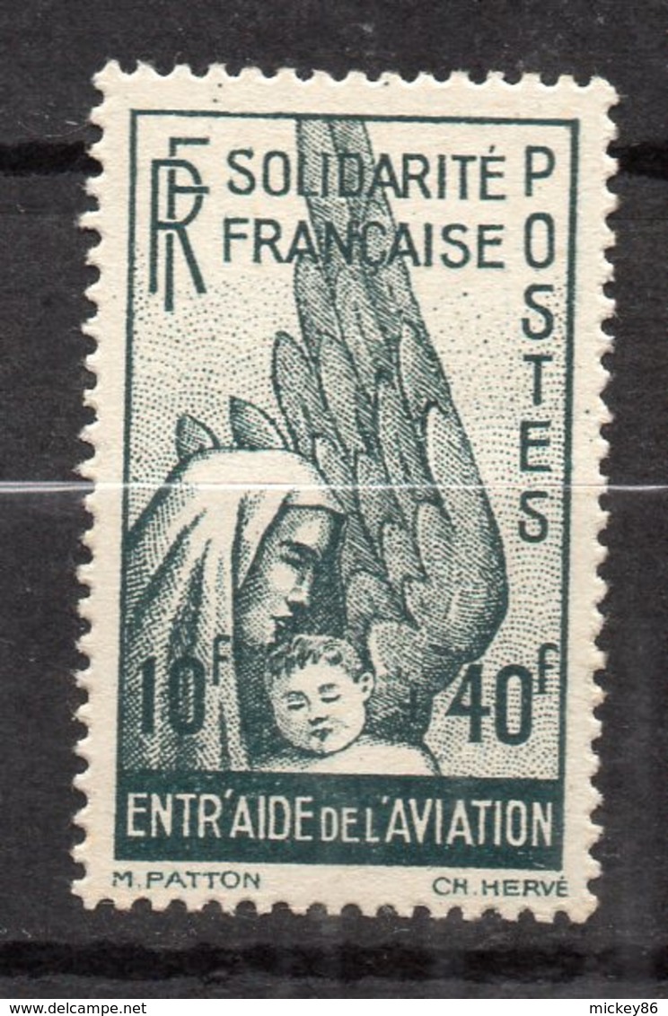 FRANCE  LIBRE-1944-Timbre Pour La Poste Aérienne N° 1-Solidarité Française -10F + 40F Vert-gris NEUF-cote 8€....à Saisir - Liberation