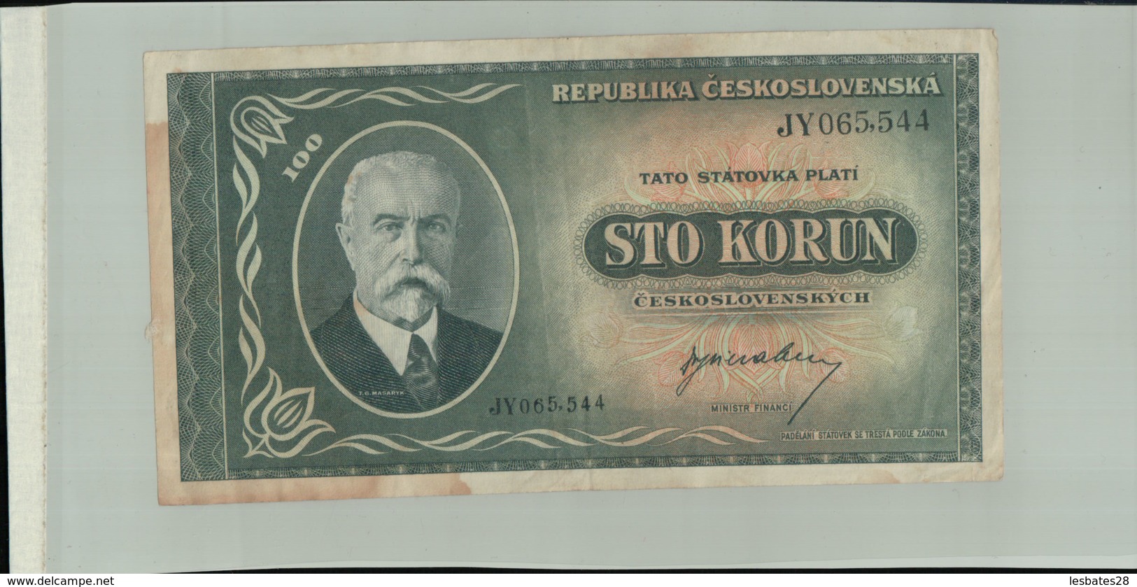 Billet De Banque   Republika CESKOSLOVENSKA 100 Korun 1945-Janv 2020 Clas - Tchécoslovaquie