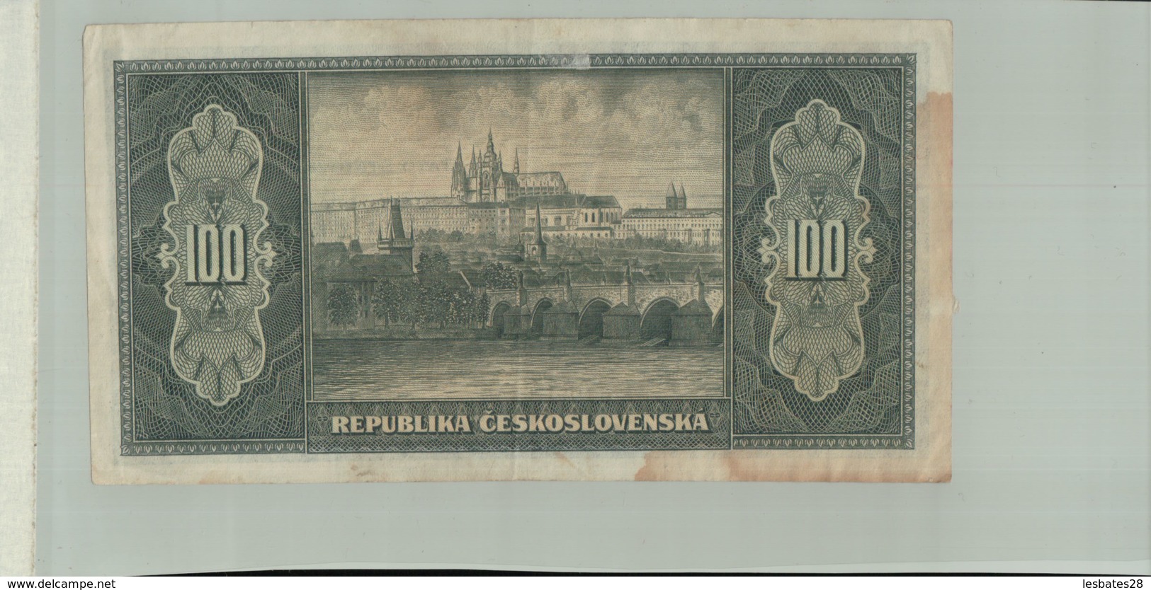 Billet De Banque   Republika CESKOSLOVENSKA 100 Korun 1945-Janv 2020 Clas - Tchécoslovaquie