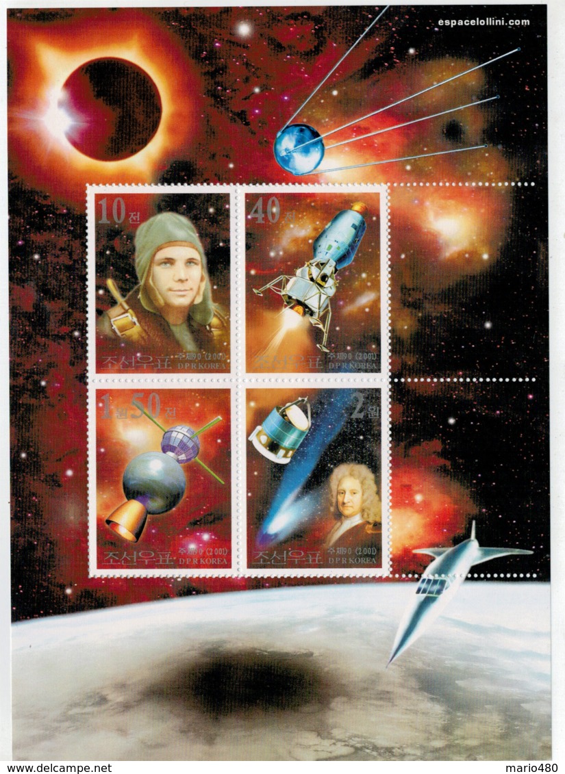 KOREA  DEL  NORD  ACHIEVEMENTS  IN   SPACE  EXPLORATION     SHEET WITH  8   STAMPS  MNH ** - Corea Del Nord