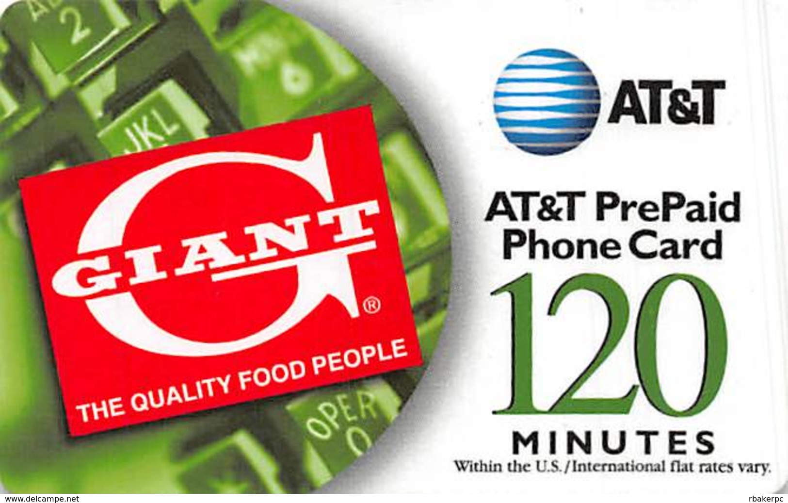 AT&T Plastic PrePaid Phone Card - AT&T