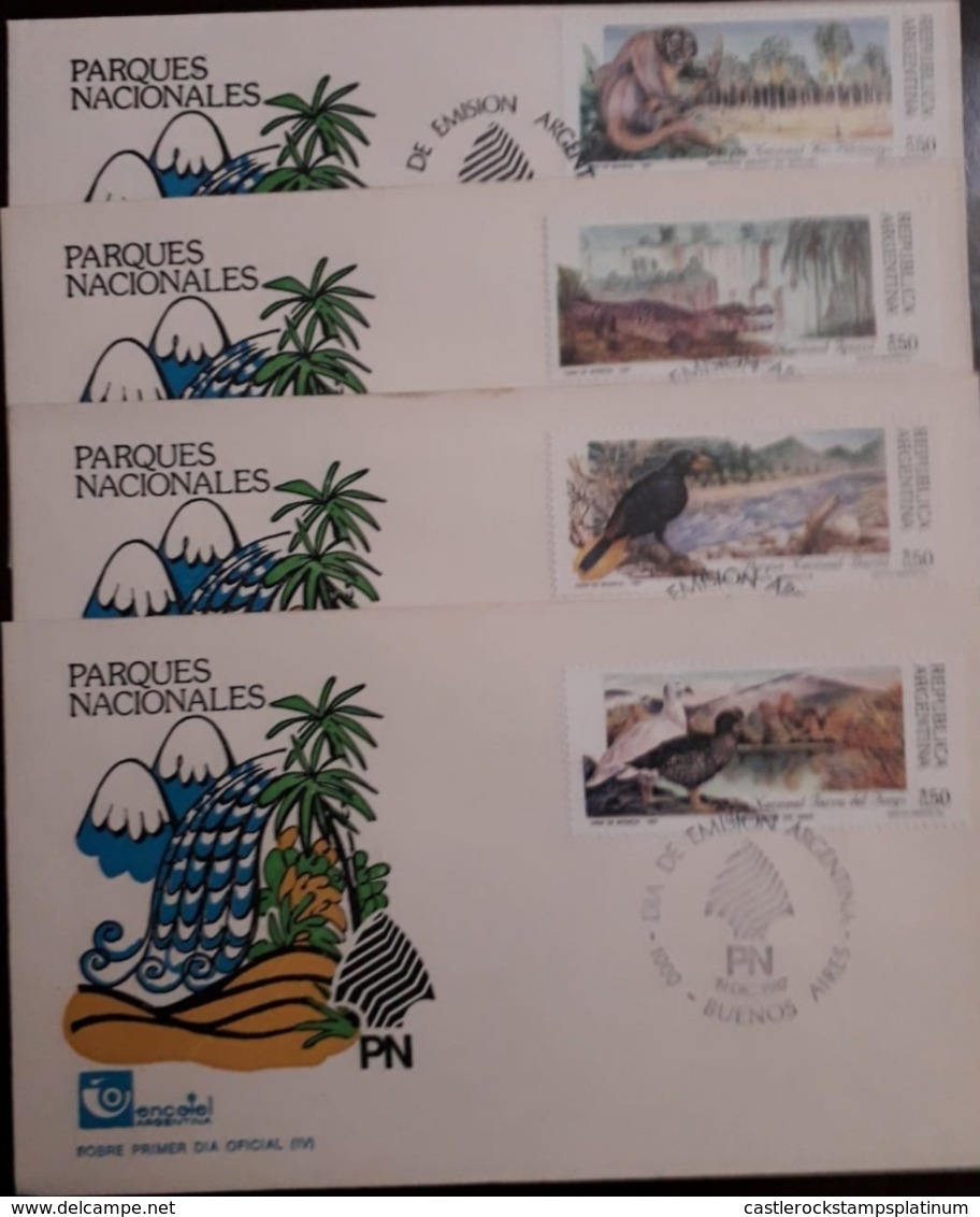 U) 1987, ARGENTINA, NATIONAL PARKS, YACARE OVERO ALLIGATOR, BOYERO DE COLA AMARILLA BIRD, CAUQUENES DE MAR BIRDS, MIRIKI - Other & Unclassified