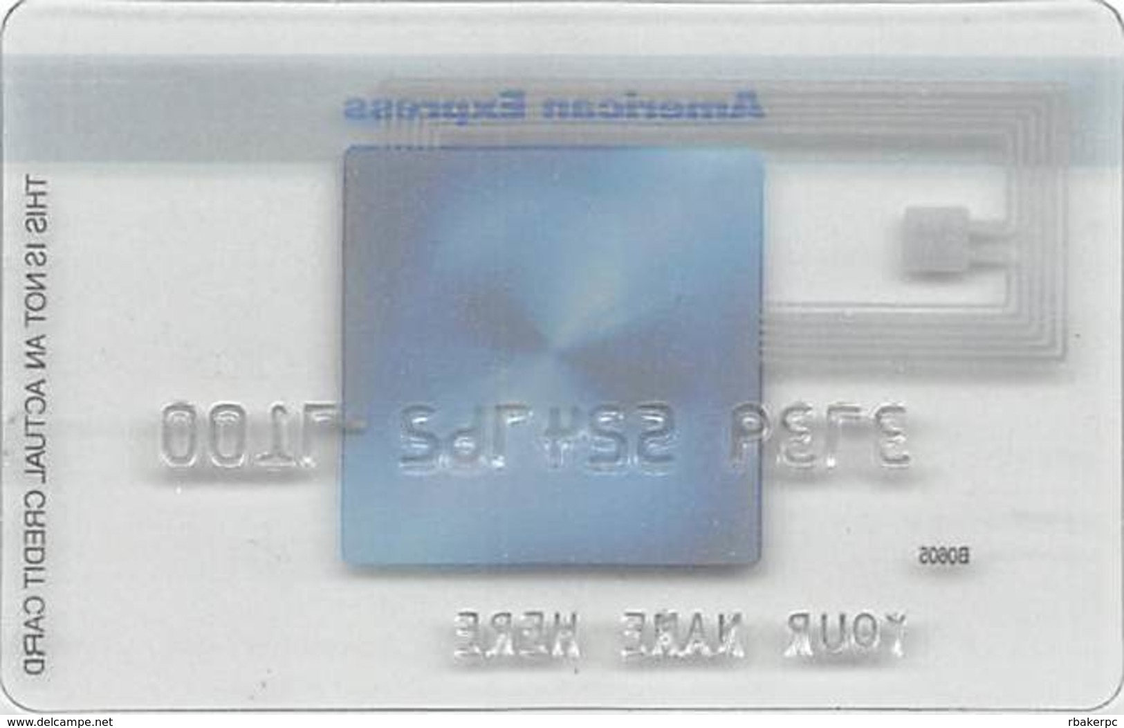 Sample American Express Card - YOUR NAME HERE - Credit Cards (Exp. Date Min. 10 Years)