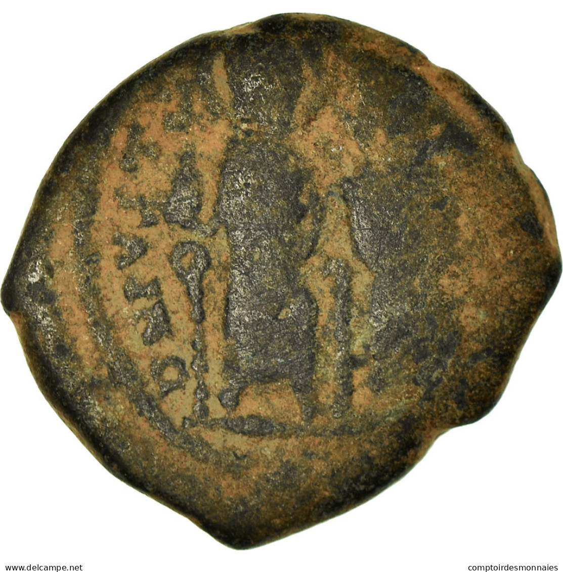 Monnaie, Justin II, Demi-Follis, 565-578 AD, Constantinople, TB, Cuivre - Byzantines