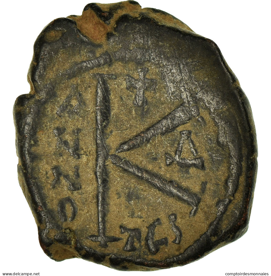 Monnaie, Justin II, Demi-Follis, 568-569, Thessalonique, TB+, Cuivre, Sear:365 - Byzantine