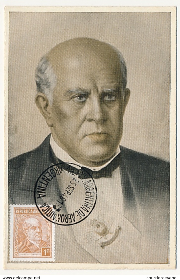 ARGENTINE - Carte Maximum - Domingo Faustino Sarmiento - 1c - Obl 1946 - Briefe U. Dokumente