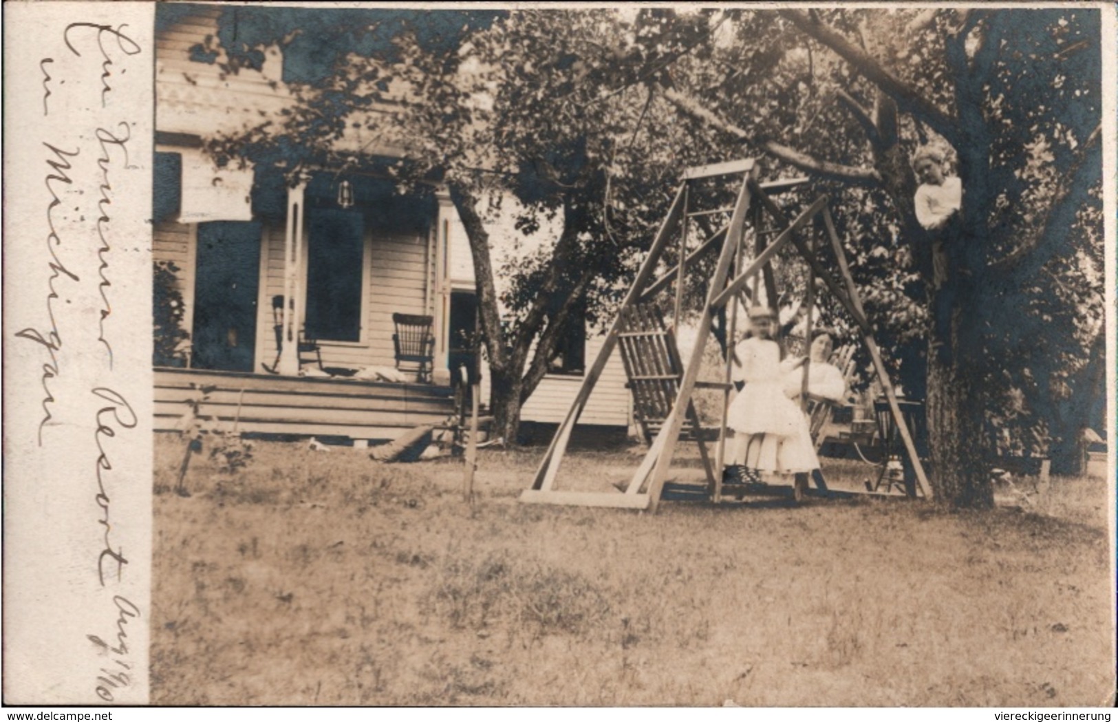! Alte Fotokarte, Photo, 1910, Schaukel, Sommer Resort In Michigan, Chicago, USA, Flensburg - Other & Unclassified