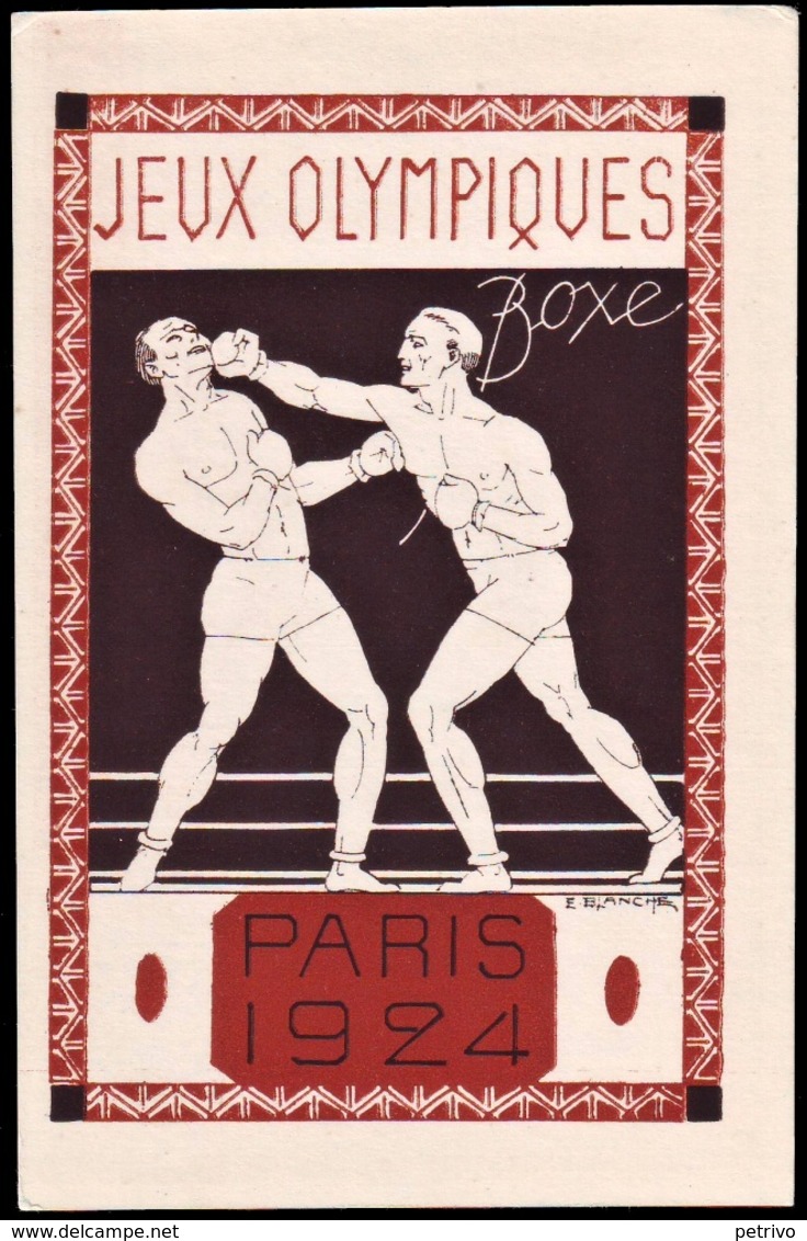 France - 1924 D - Olympic Games 1924 - Stationery Card  (boxing) - Estate 1924: Paris