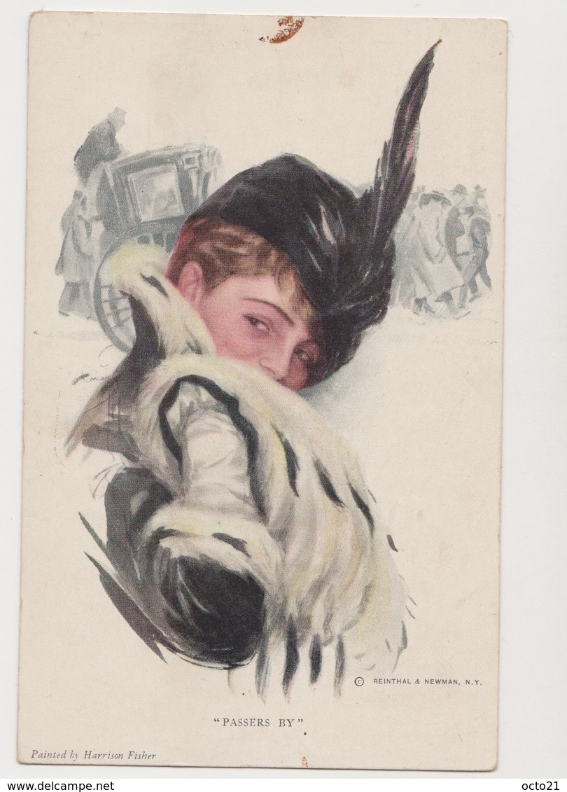 Cpa Fantaisie Dessinée ( Harrison Fisher) / Jeune Femme Au Chapeau /Reinthal& Newman , N.Y. - Fisher, Harrison