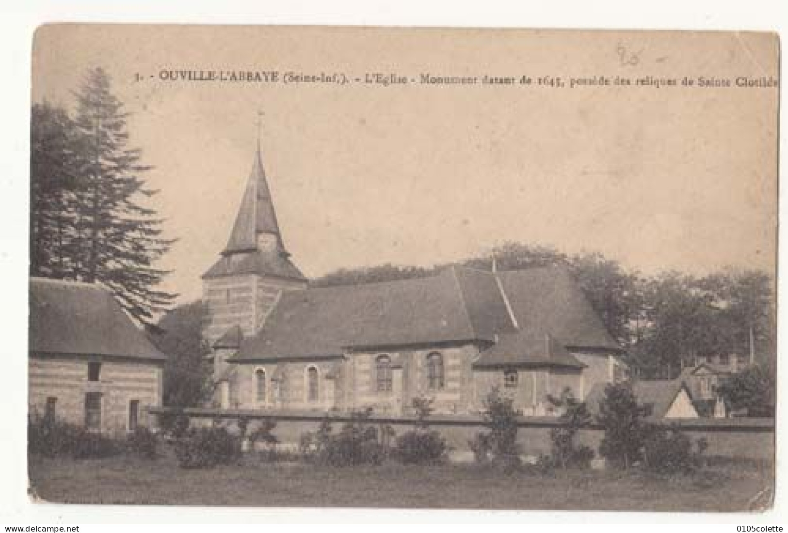 CPA France 76 - Ouville L'Abbaye - L'Eglise - Monument Datant De 1645   :  Achat Immédiat - (cd025 ) - Ourville En Caux