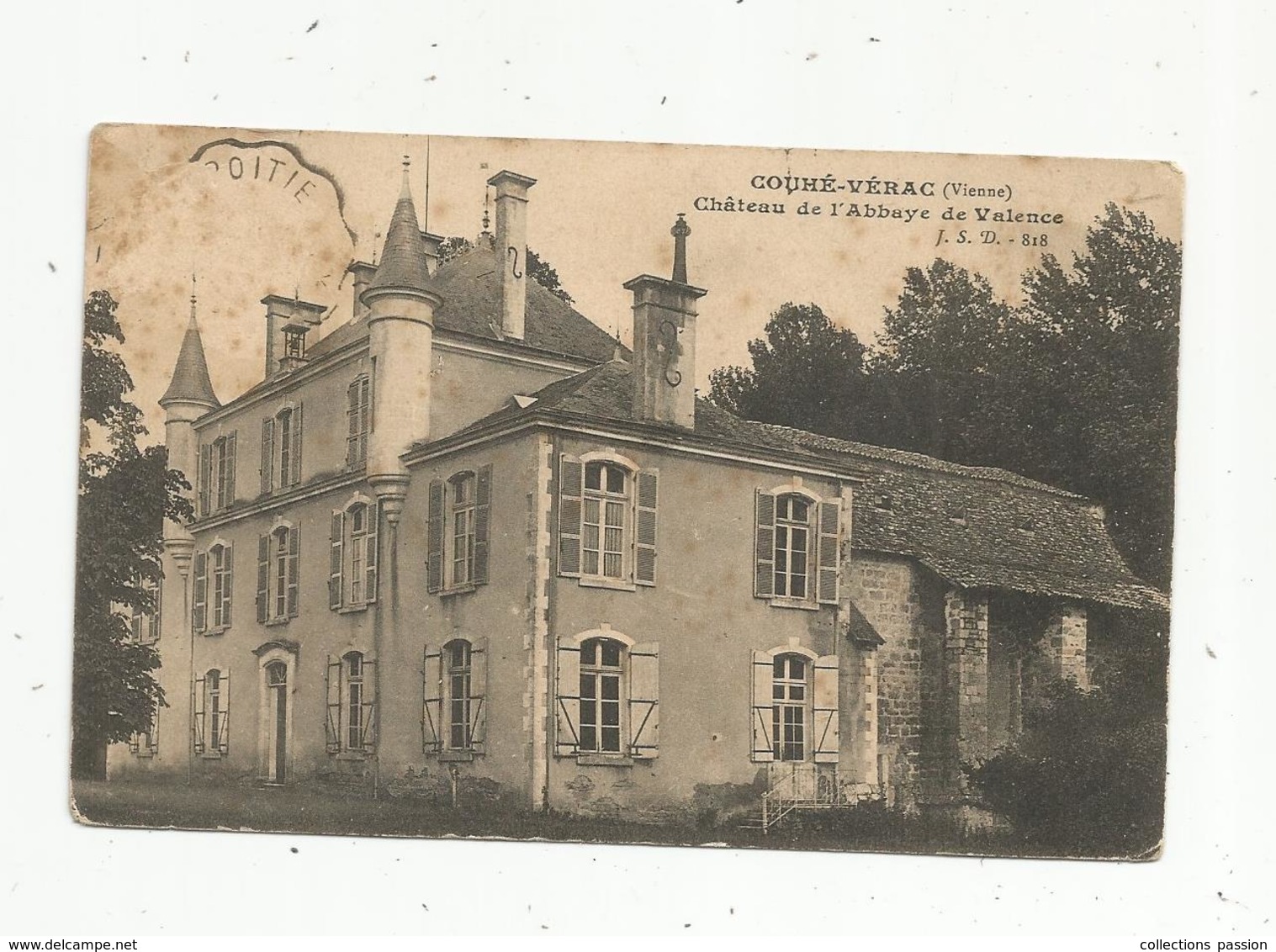 Cp, 86,  COUHE-VERAC ,  Château De L'abbaye De VALENCE , Voyagée - Couhe