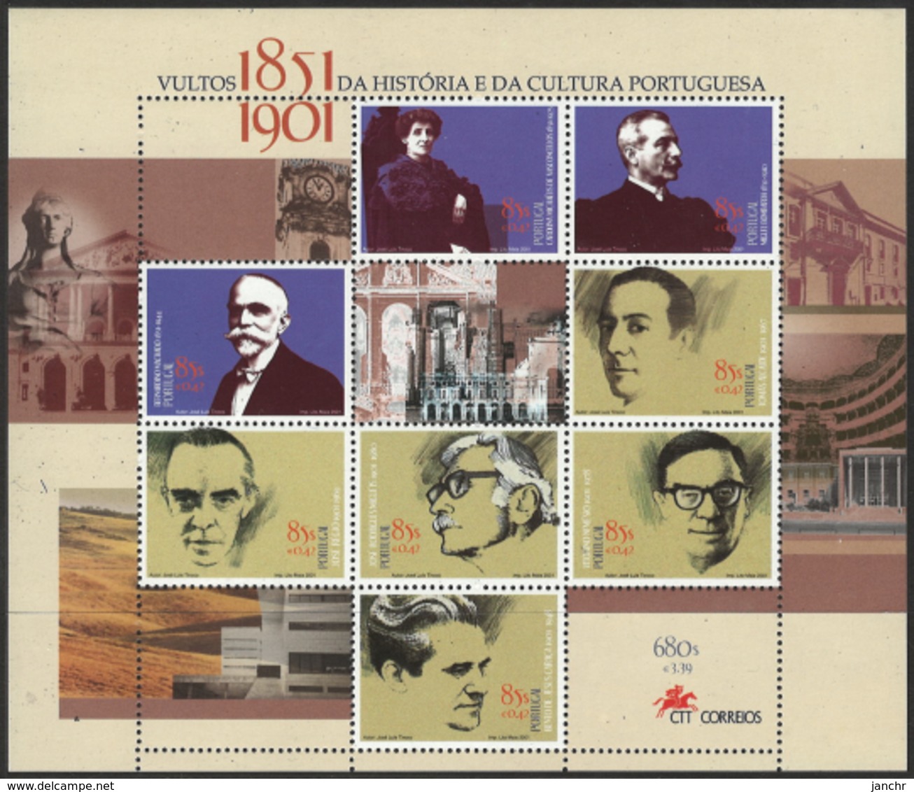 Portugal 2001. Mi 2469/76 Kleinbogen, Postfrisch **, MNH - Blocks & Kleinbögen