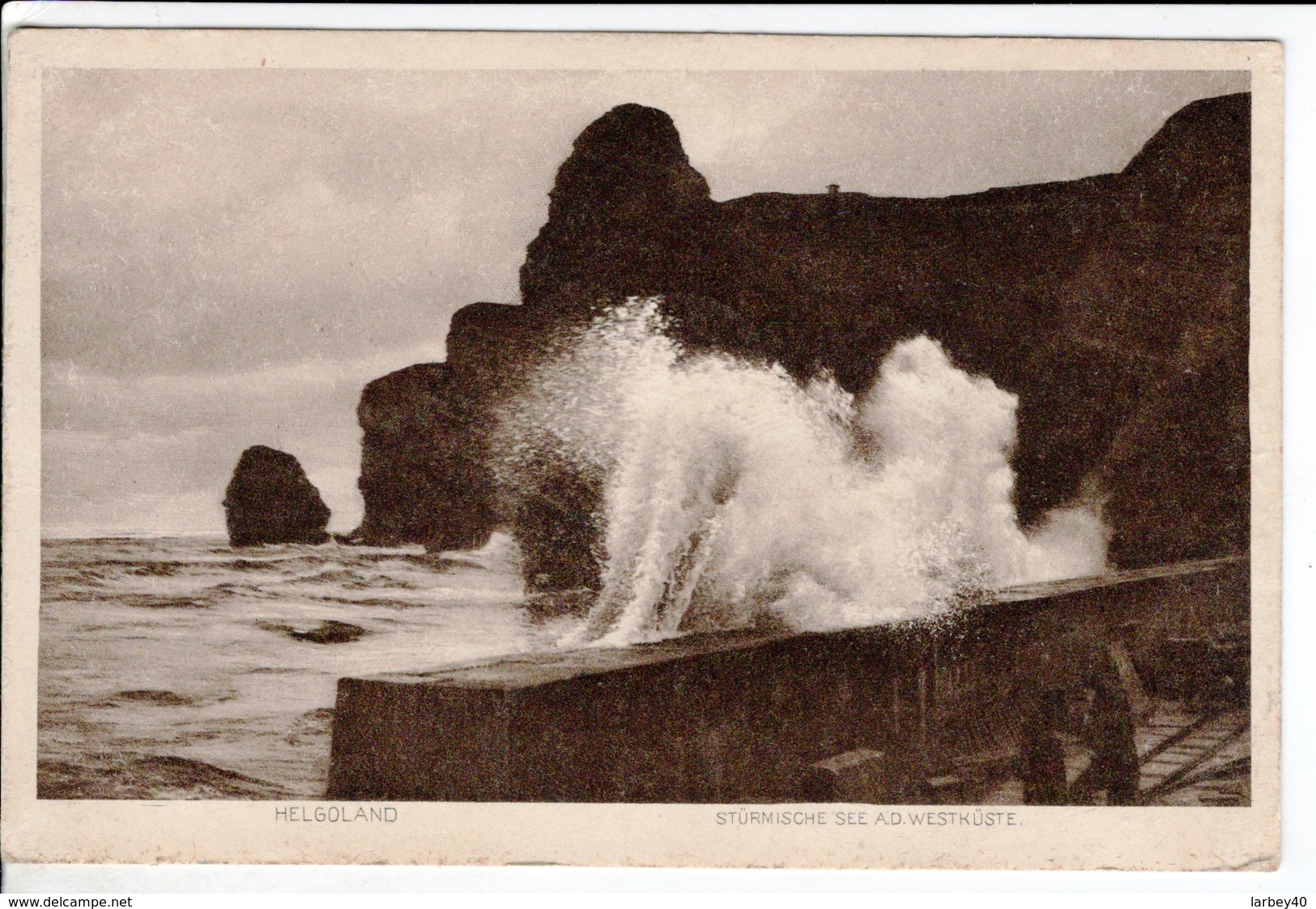 Cpa Helgoland Sturmische See A D Westkuste 1911 - Helgoland