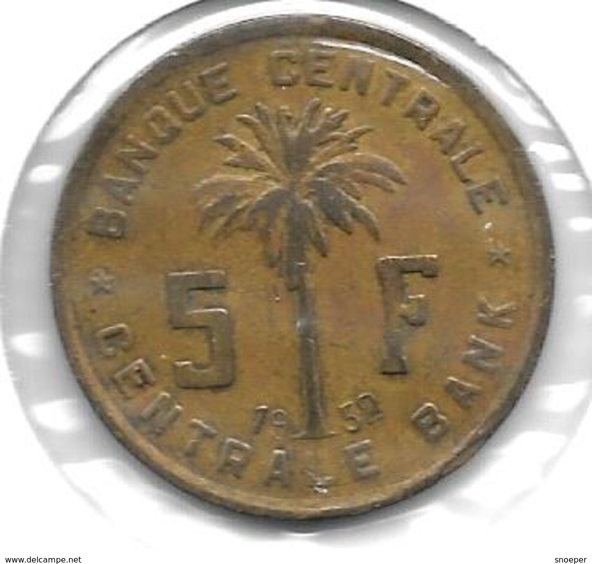 *belguim Congo 5 Francs 1952 Km 1 - 1951-1960: Baudouin I