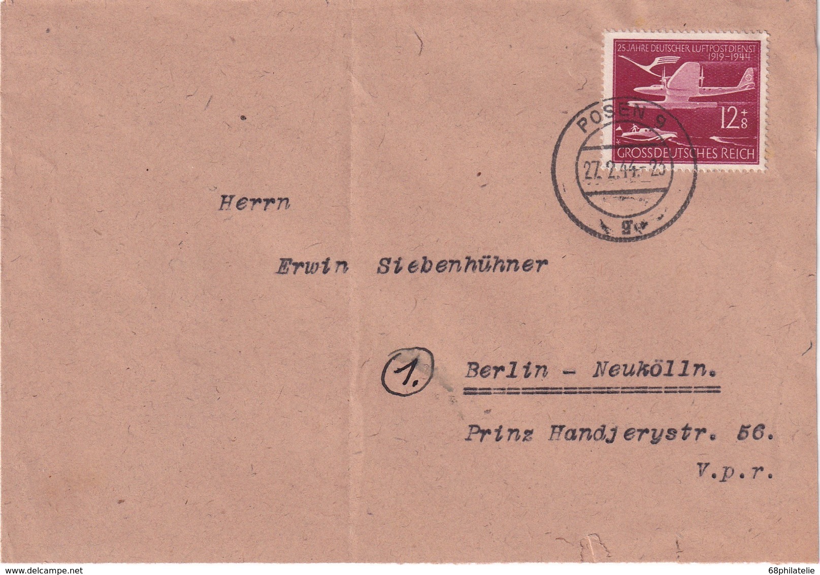 ALLEMAGNE 1944 LETTRE DE POSEN - Briefe U. Dokumente