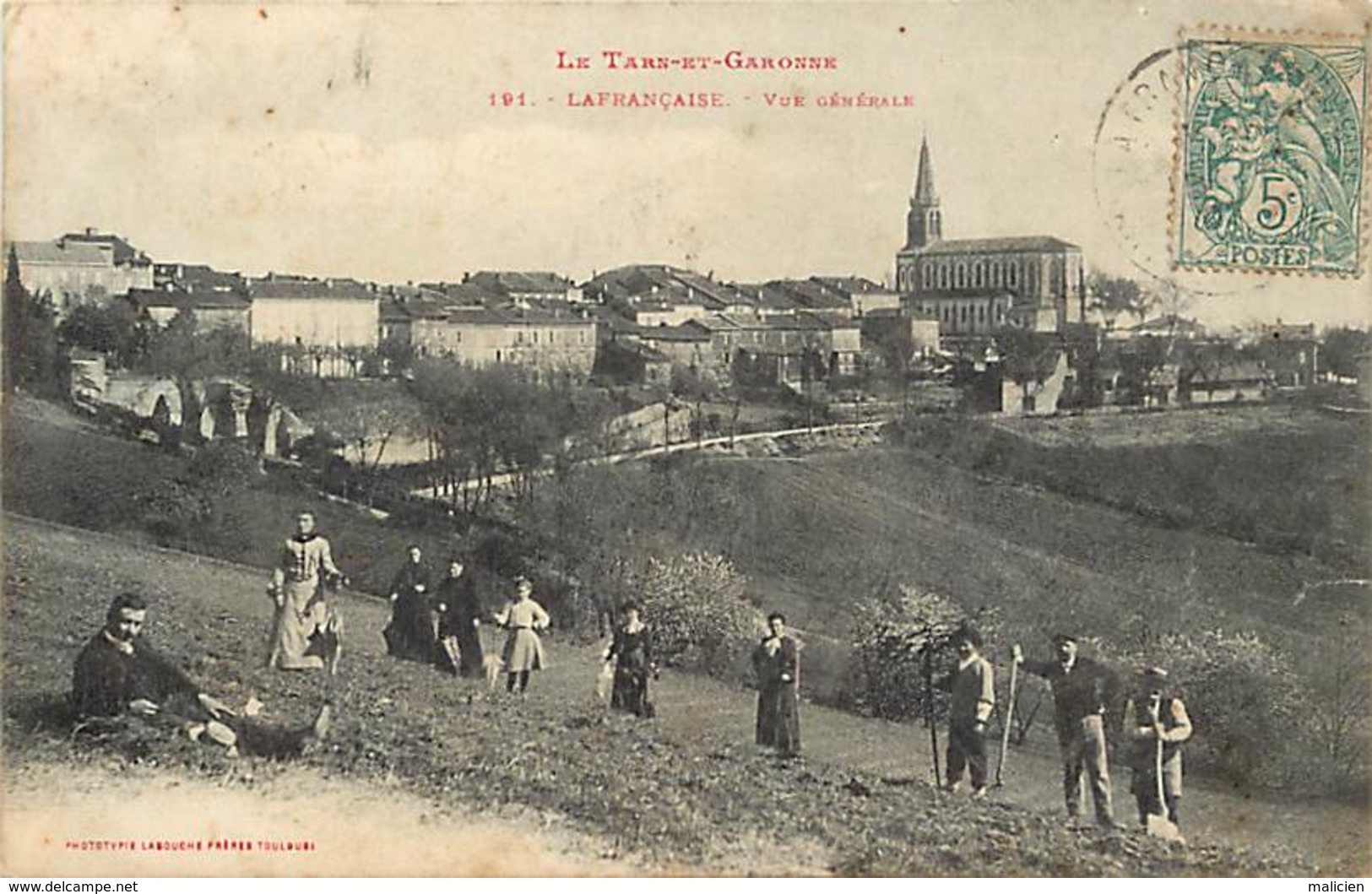 -dpts Div.-ref-AP745- Tarn Et Garonne - Lafrançaise - Vue Generale - Edit. Labouche N° 191 - Carte Bon Etat - - Lafrancaise