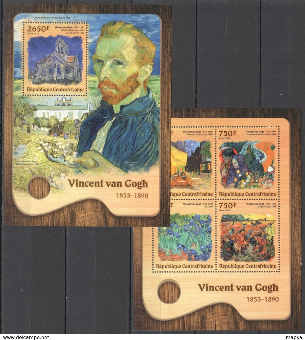 CA003 2016 CENTRAL AFRICA CENTRAFRICAINE ART PAINTING VINCENT VAN GOGH KB+BL MNH - Autres & Non Classés