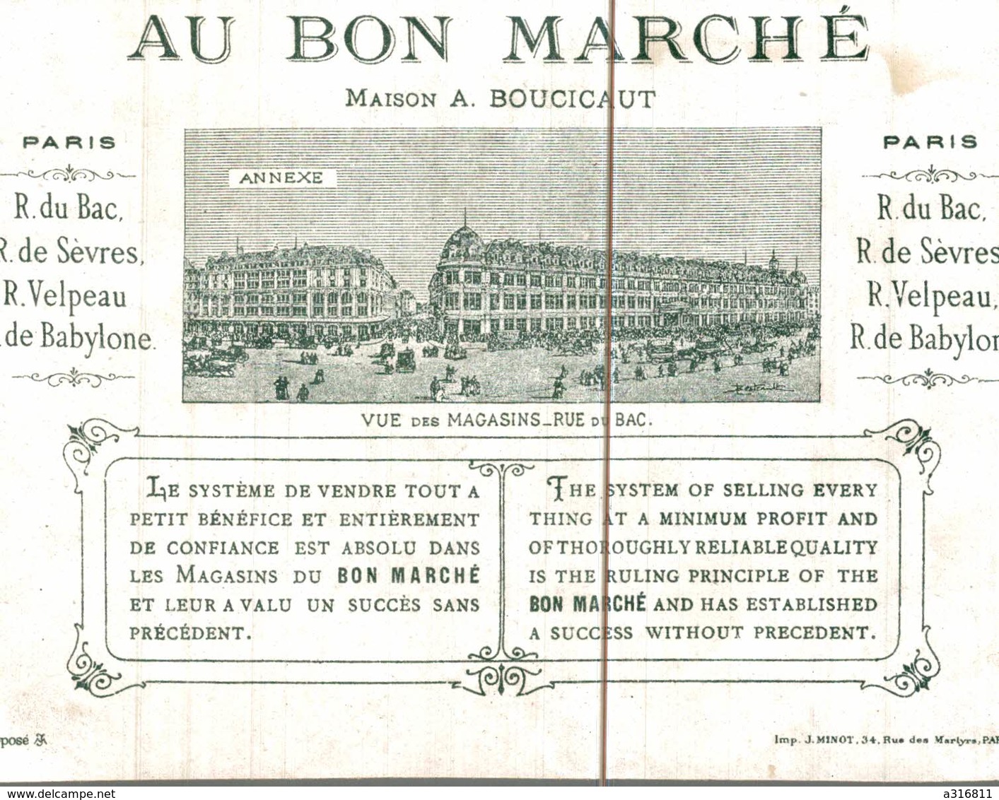 CHROMO  AU BON MARCHE  Le Costume En 1700 Le Menuet - Au Bon Marché