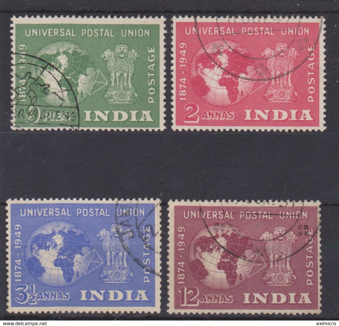 INDIA 1949 UPU SET FINE USED Cat £11.50 - 1936-47 King George VI