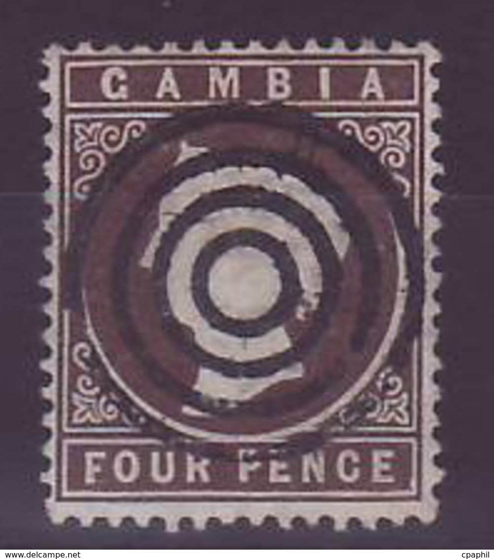 Gambia Gambie Cameo With Circles Cancel - Gambie (...-1964)